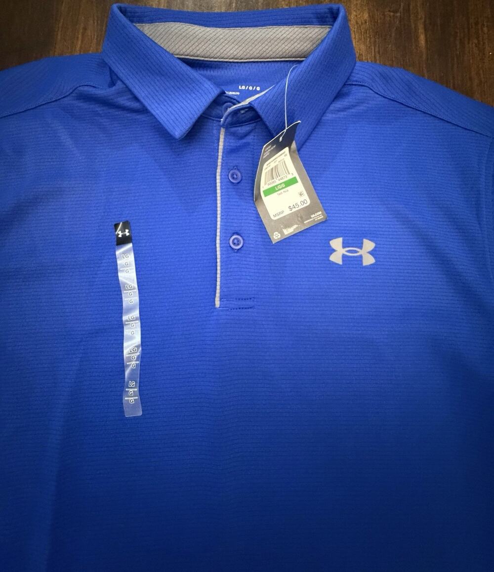 Under armour 1290140 UA Tech Men's Polo - Blue, Size Large L NWT New